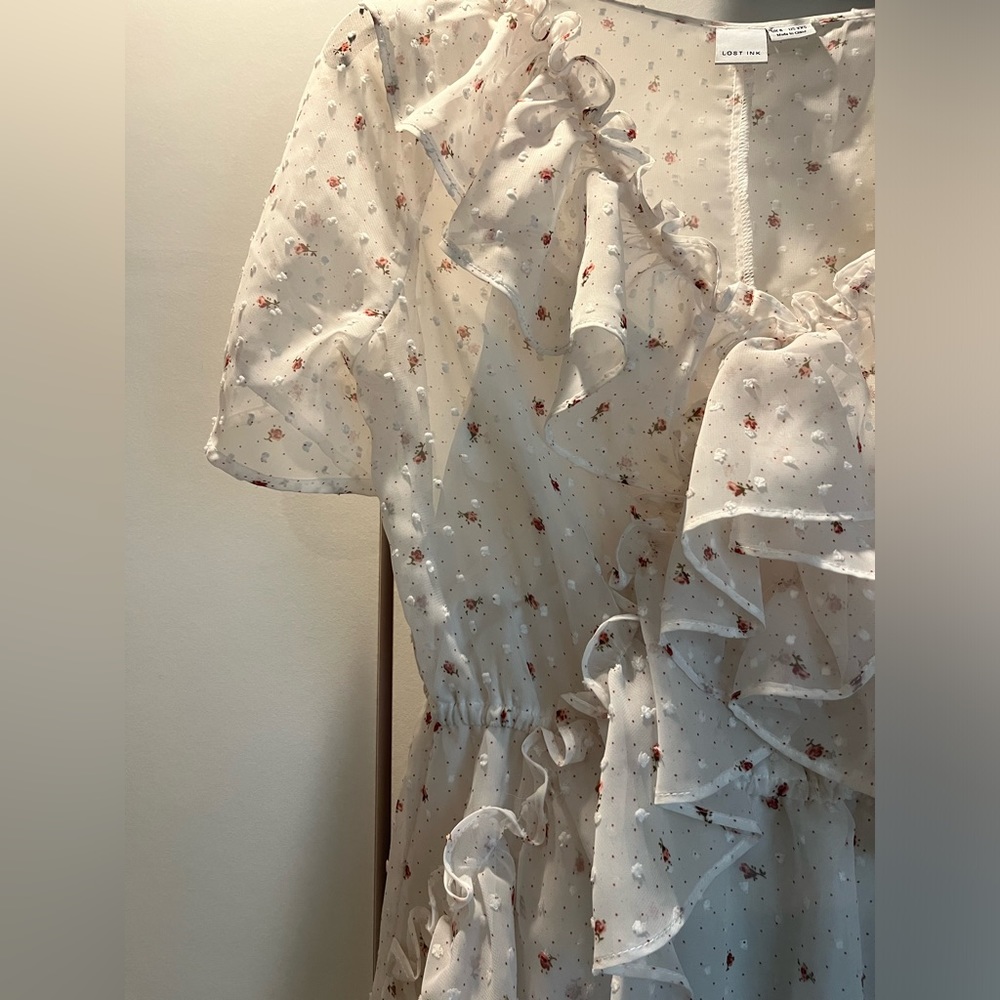 Lost Ink Ruffle Front Mini Tea Dress - Picture 2 of 3